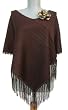 Handmade Lightweight Poncho in Sweet Chocolate Yarn (Women Wearing Small & Medium Sizes/hand-crocheted Border) Handmade Lightweight Poncho in Sweet Chocolate Yarn (Women Wearing Small & Medium Sizes/hand-crocheted Border)