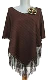 Handmade Lightweight Poncho in Sweet Chocolate Yarn (Women Wearing Small  Medium Sizes/hand-crocheted Border)