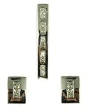 Image of 9ct White Gold Diamond Rectangular Drop Pendant and Earring Set 18