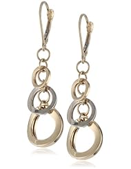 14k Two Tone Gold Dangle Earrings