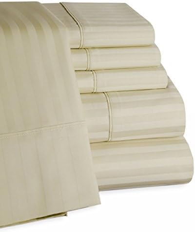 Trade Linker 450 Thread Count 100-Percent Egyptian Cotton Sateen Sheet Set, California King, Ivory