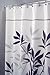 iDesign Leaves Long Shower Curtain, Black and Gray, 72-Inch by 84-Inch