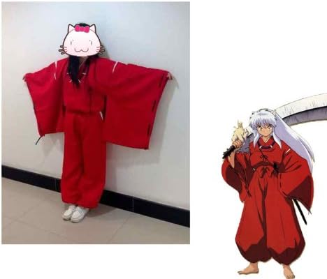 Fantasycart INUYASHA Bright Red Kimono Costume Cosplay Uniform size M