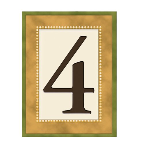 Grasslands Road Estate Pineapple 3 by 4-Inch Build Your Address Plaque with Magnetic Tile, Number 4