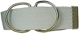 White Dual Hoops Canvas Web Belt