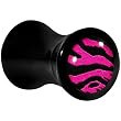 4 Gauge Acrylic Pink Black Zebra Saddle Plug