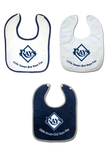 Tampa Bay Rays 3 Pack Snap Bib Set
