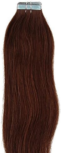 Top 16" 18" 20" 22" 24" Remy Tape-in Hair Skin Weft Real 100% Human Hair Extensions (16inch 30g/20pcs, #4 medium brown)