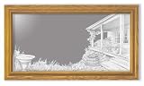 Decorative Framed Mirror Wall Decor With Country Etched Mirror - Country Decor - Unique Country Gift Ideas - Ready To Hang - 27'' w x 15'' h