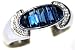 18K White Gold Gemstone Unique Diamond Blue Sapphire Ring [RQ0018]
