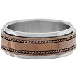 Inox Jewelry Men's Copper Plated Braided 316L Stainless Steel Ring