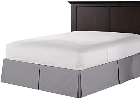 800 Thread Count Tailored Pleated Bedskirt made of "Single Ply Long Staple Egyptian Cotton" -15 inches drop- with perfect fitting for King SIZE bed &amp; Silver Grey Color comes with 100% SATISFACTION AND MONEY-BACK GUARANTEE