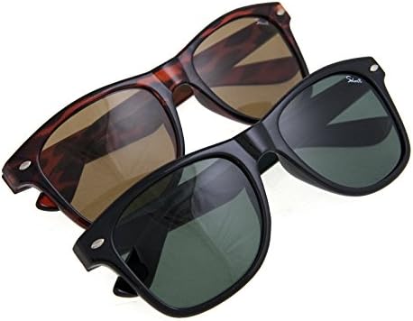 2 SolarX Wayfarer Sunglasses UV 400 Unisex 100% UVA & UVB Sun Ray Protection 1 Black 1 Brown