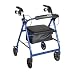 Drive Medical Aluminum Rollator with Fold Up and Removable Back Support, Padded Seat, 8