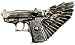 Mens "Winged Pistol" Gun Metal Belt Buckle