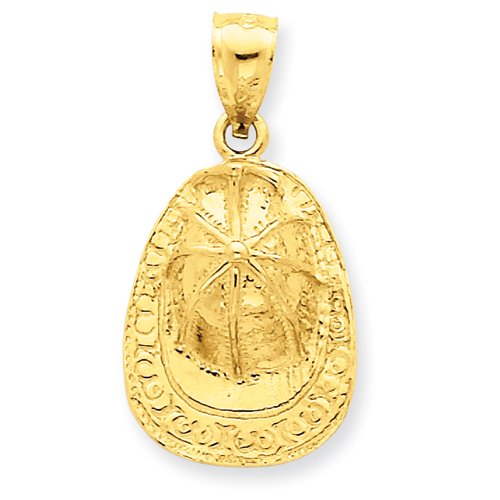 14k 3-D Large Firefighter Hat Pendant