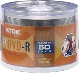 TDK 4.7GB/120-Minute DVD-Rs (50-Pack) (DVDMR47CB50)
