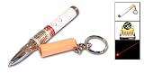 Red Laser Pointe Cigarette Shaped Ball Pen and LED Light with Keychain