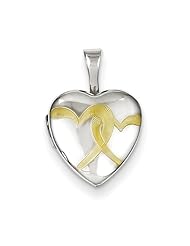 Sterling Silver Gold-Plated Linked Hearts 12mm Heart Locket