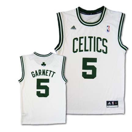 NBA Boston Celtics White Replica Jersey Kevin Garnett #5, XX-Large