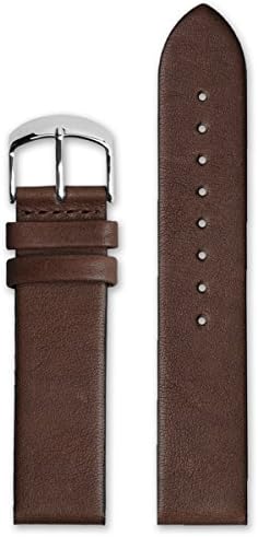 HyperGrand Classic 20MM Brown Leather Watch Strap w/ Silver Buckle