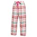 Beach Pink Green tartan plaid check tie cord flannel cotton pants for lounging, sleep, sports. Unisex relaxed fit,