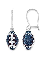 Sterling Silver Swarovski Elements Houston Spirit Football Earrings