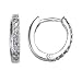 14K White Gold Pave Diamond Huggie Hoop Earrings (0.15cttw, SI Clarity, H Color)