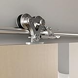 DIYHD 1.7M納屋ステンレス.スチールツインローラのトラックレールスチール吊り引き戸金物