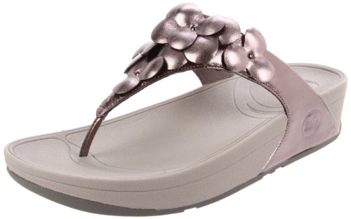  Fitflop Womens Fleur Sandal, Pewter, 6 M US