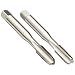 Dormer E500/E513 High-Speed Steel Straight Flute Tap Set, Uncoated (Bright) Finish, Round Shank with Square End, 2-Piece Set (1 Plug, 1 Bottoming Chamfer)