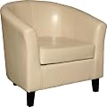 Ivory Faux Leather Tub Chair