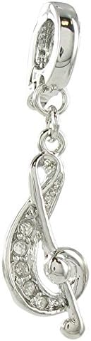 Eligo Charms Silver Plated G-Clef Compatible with Viventy/Fossil 5mm Leather Bracelets