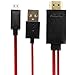 Generic Samsung 6.5 Feet MHL Micro USB to HDMI 1080P HDTV Cable Adapter for Samsung Galaxy S5 Red