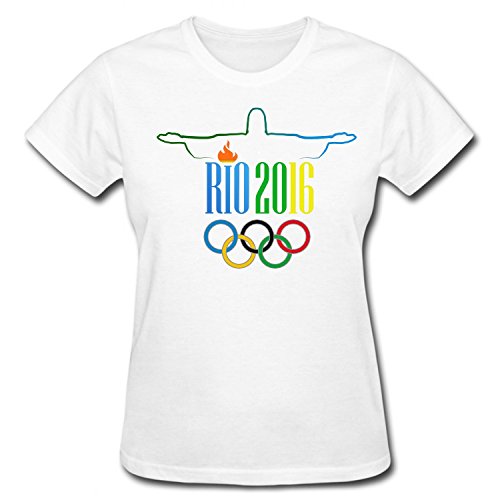 XHAND Women's The 2016 Summer Olympics Games of the XXXI Olympiad Soft T-Shirt white L