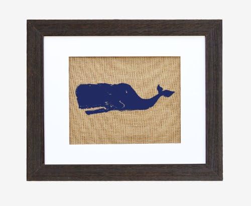 Navy Sperm Whale, Nautical Art, Cape Cod Art, Wall Decor, Frame Included