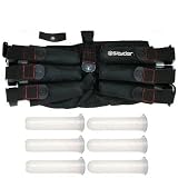 Paintball SPYDER 6+1 Deluxe Black Harness with 6 PODS & NECK PROTECTOR!