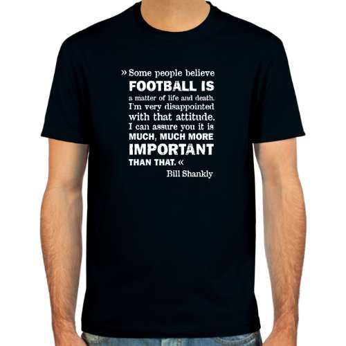 T-Shirt Bill Shankly ::: Farbauswahl: schwarz, oliv oder navy ::: Größen: S-XL ::: Fußball-Kult