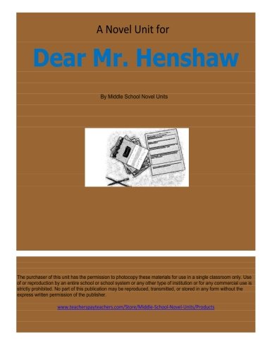 Novel Unit for Dear Mr. Henshaw