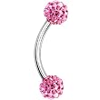Crystal Pink Ferido Ball Eyebrow Ring MADE WITH SWAROVSKI ELEMENTS