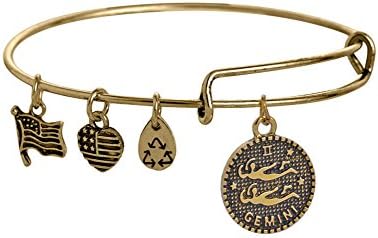 LAM Sue Alloy Retro Constellation Pendant Gift Couple Adjustable Bangle Bracelet Gemini