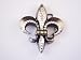 Handmade Pewter Fleur De Lis Belt Buckle Accented With Clear Swarovski Crystals With Belt Image