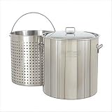 Bayou Classic 1142 142-Qt. Stainless Steel Stockpot with Boil Basket by 