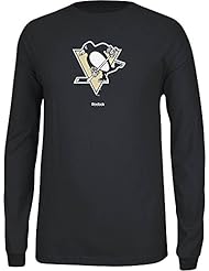 Sports: NHL Pittsburgh Penguins Mens Jersey Crest Long Sleeve Tee, Medium, Black - Adidas Licensed Division - Domestic Replenishment