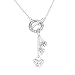 Sterling Silver Filigree Hearts and Flower Charm Necklace, 18