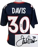 Terrell Davis Autographed/Hand Signed Denver Broncos Navy Prostyle Jersey- Mounted Hologram