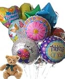 12 Mylar Balloon Bouquet with Bear, Thinking of You - B000MD9DF8