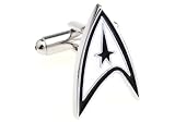 STAR TREK CUFFLINKS SILVER WHITE KIRK WEDDING SPOCK WITH GIFT BOX BY MRCUFF