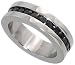 Surgical Steel 1/4 (6 mm) Eternity Band w/ Black CZ
