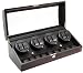 Ebony Wood Finish 8 Watch Winder With 9 Additional Watch Storage Spaces, Four Turntables With 4 Program Settings.,Diplomat